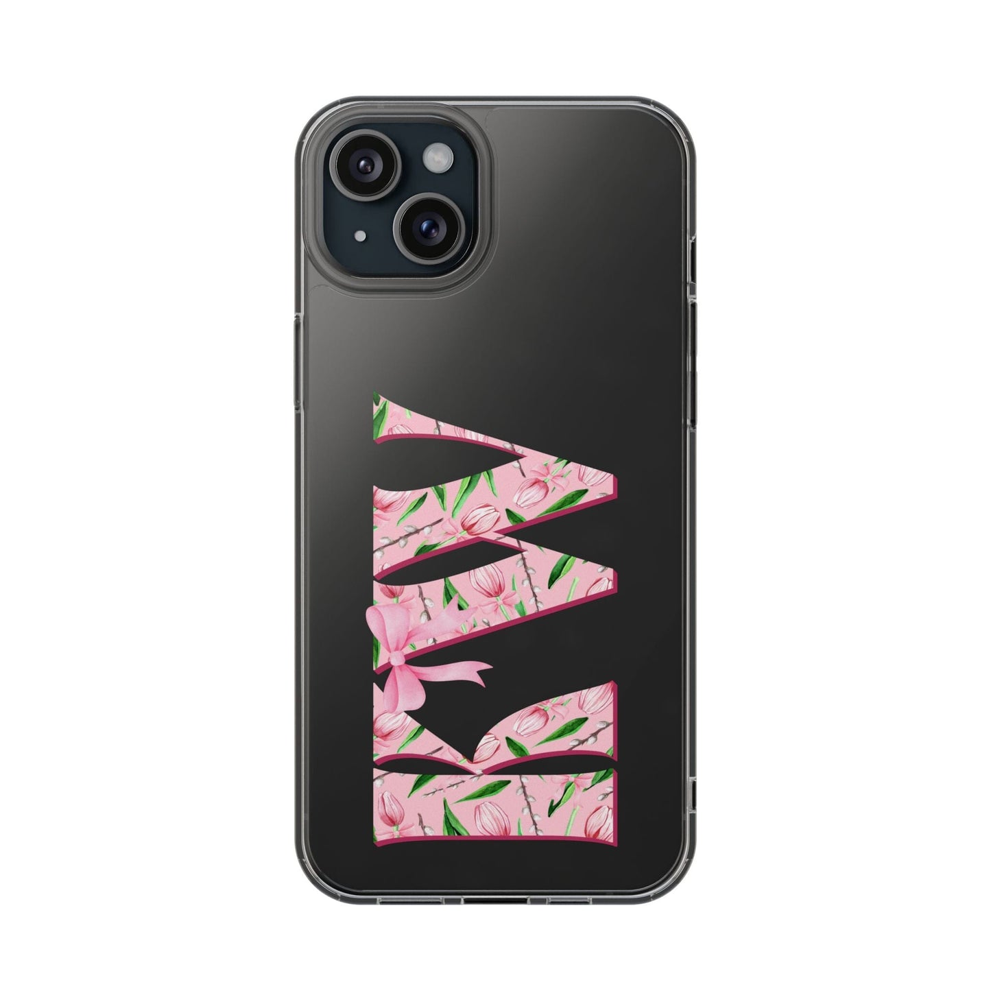 Initials iPhone 16 Pro Case, Clear Phone Cases • Designed to fit Most iPhone and Samsung Phones Phone Case Printify iPhone 15 Plus Without gift packaging