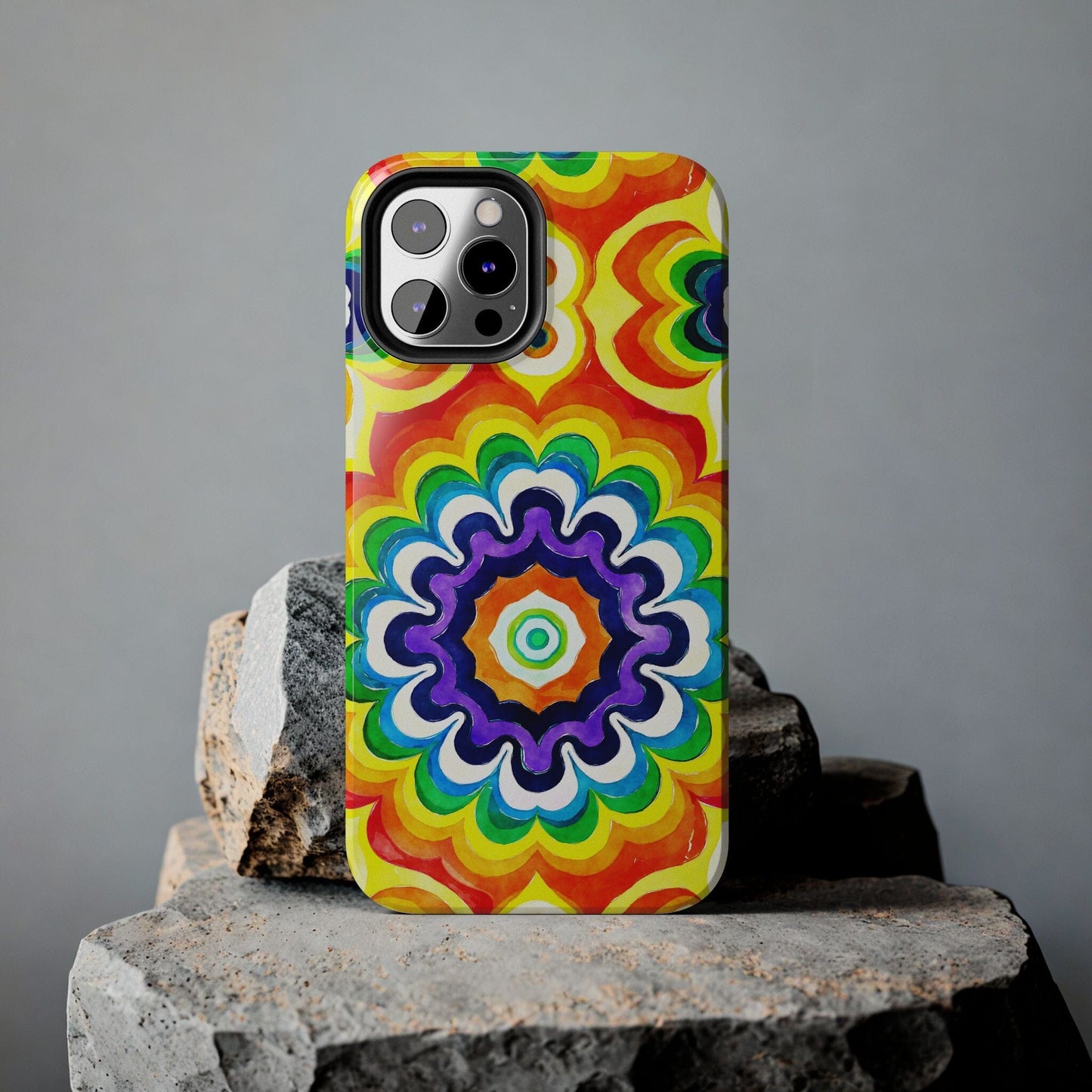 Vibrant Mandala Phone Case • Designed to Fit Most iPhone and Samsung Models Phone Case Printify