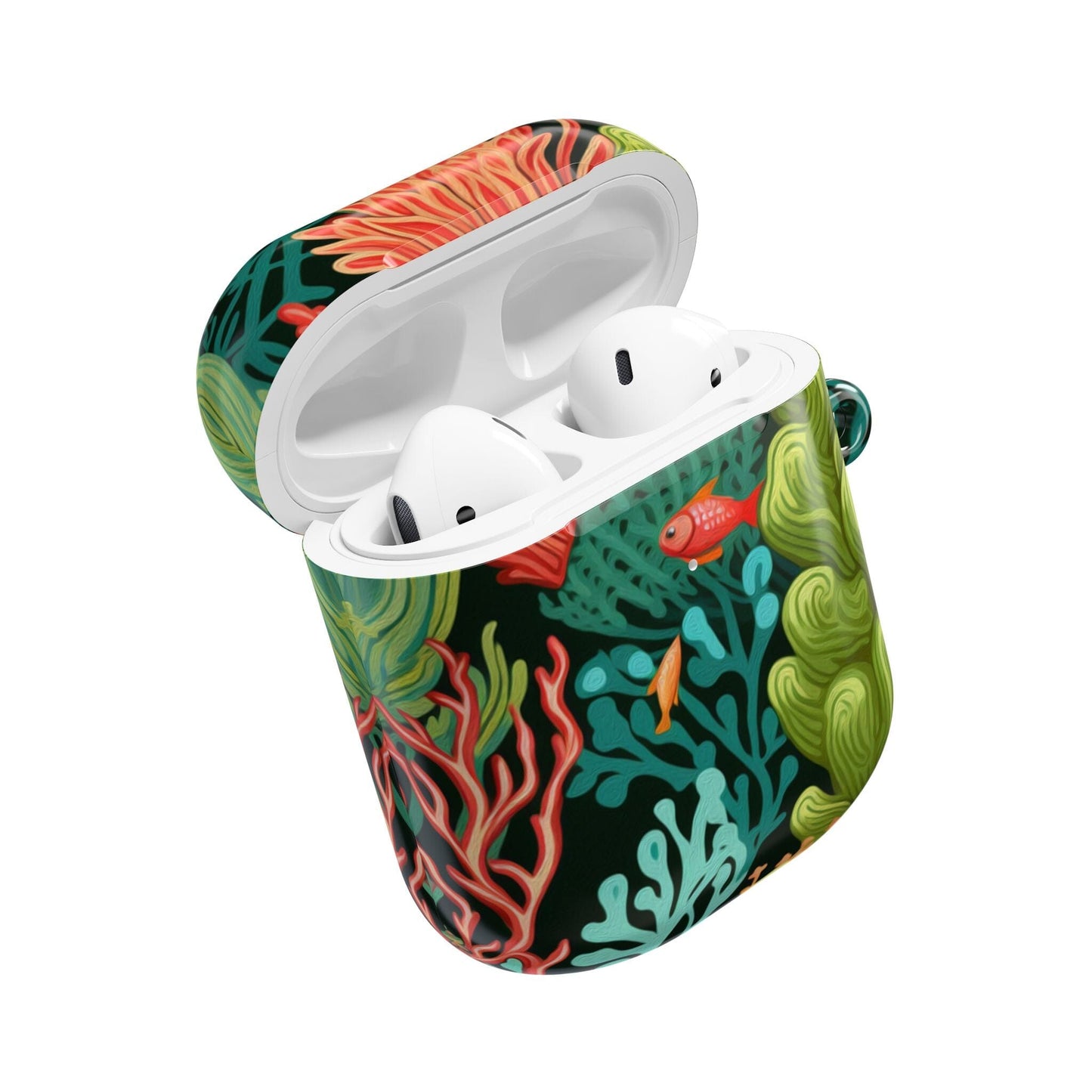 Coral Reef AirPods Case, Ocean Inspired Ear Bud Cover • Cute Phone Accessories Accessories Printify AirPods Gen 2 White Glossy