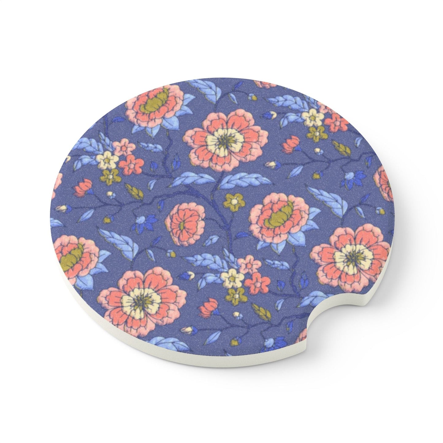 Chinoiserie Car Coasters, Floral Cup Holder Coaster, • Cute Car Accessories, Floral Cup Holder Coaster Home Decor Printify