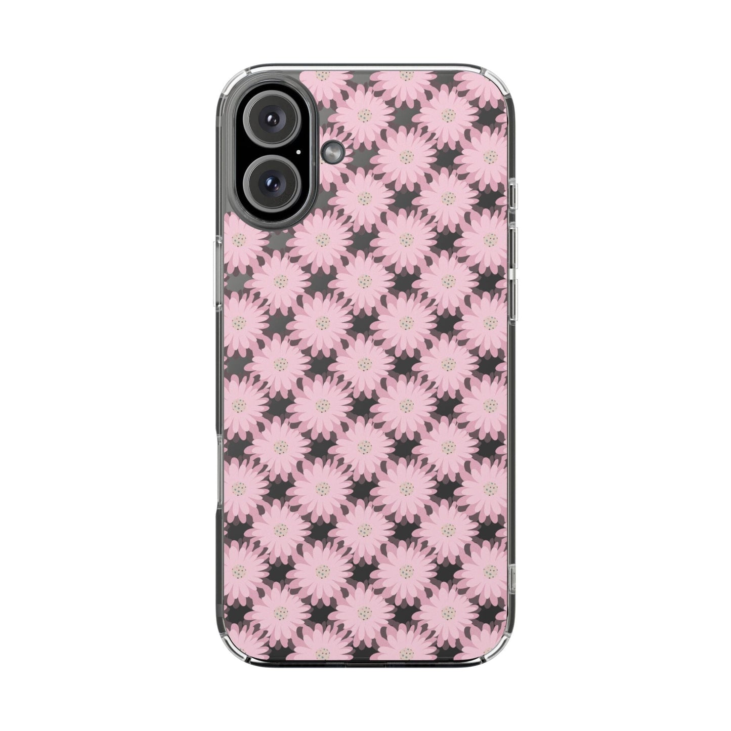 Retro Daisies Clear Floral Phone Case • Designed to fit most iPhone and Samsung Phones Phone Case Printify iPhone 16 Plus