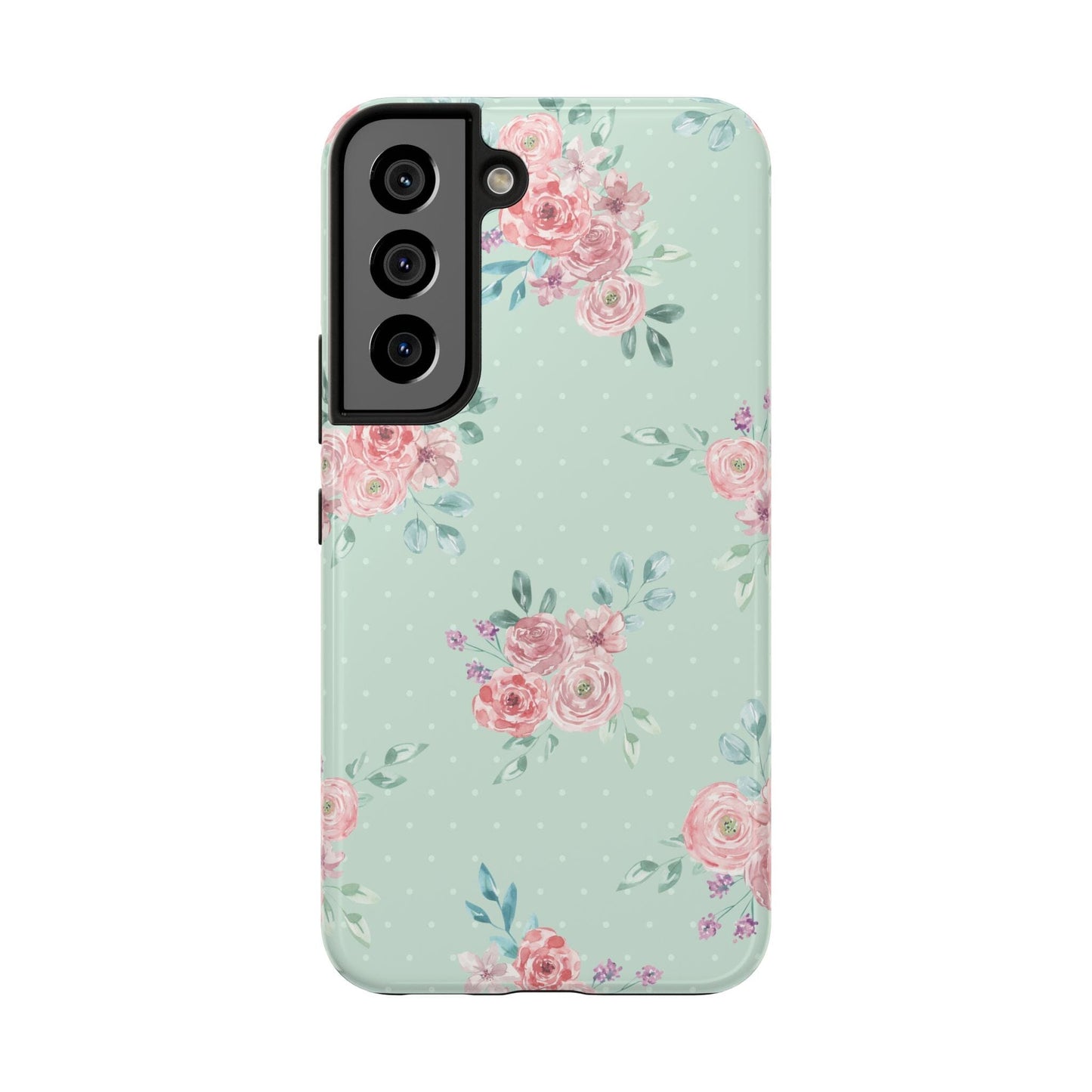 Green Floral Phone Case, Summer Flower Phonecases, Coquette Aesthetic iPhone Case for 15 14 13 12 Cell Phone Covers Phone Case Printify Samsung Galaxy S22
