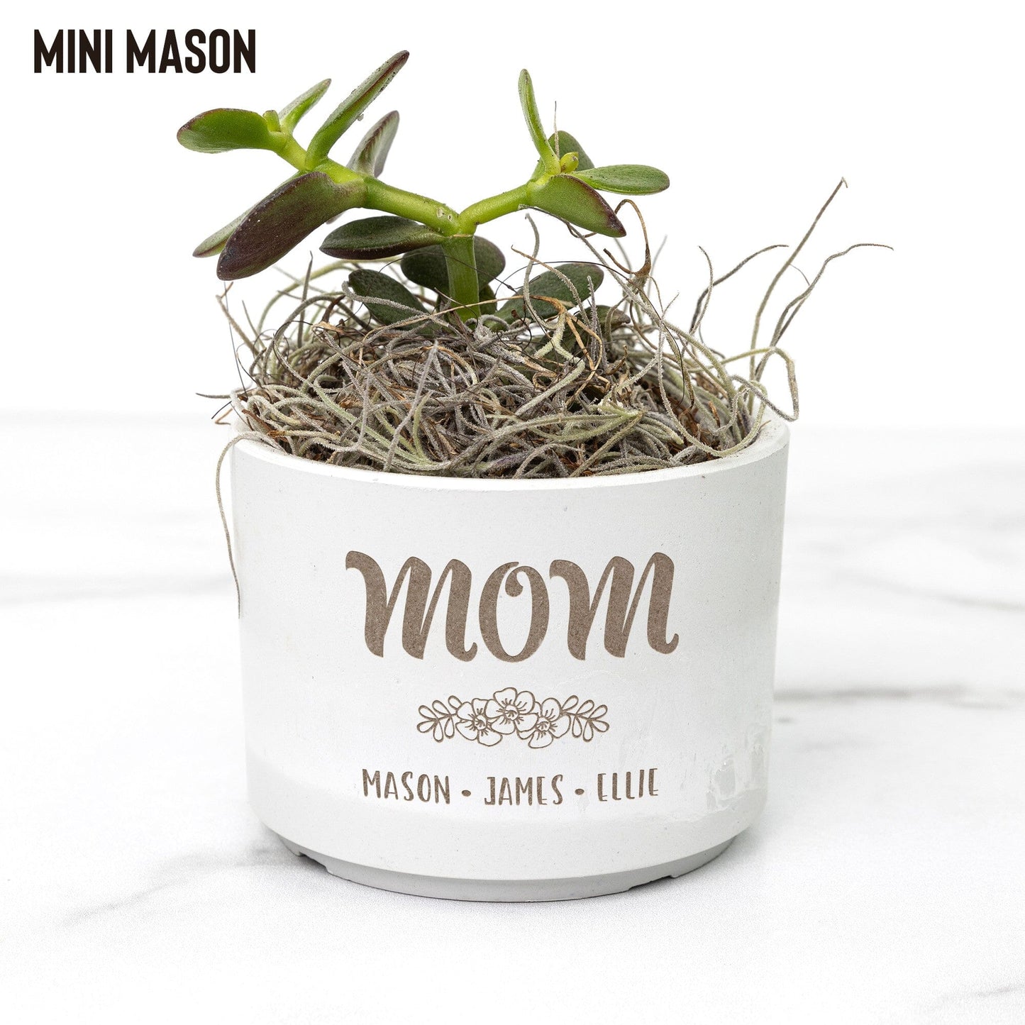 Birthday Gift for Mom, Personalized Flower Pot, Succulent Gift Box, Customized Planter with Children's Names Desk Plant teelaunch