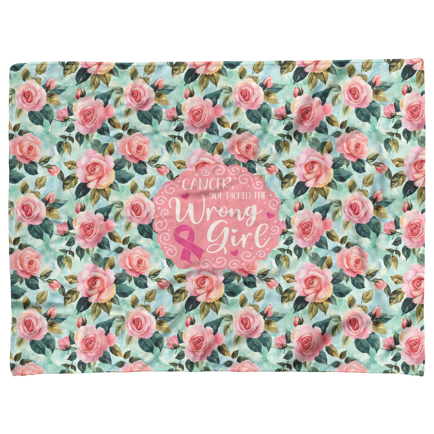 Cancer, You Picked The Wrong Girl • Sherpa Fleece Blanket Blankets teelaunch "50 x 60" Fleece