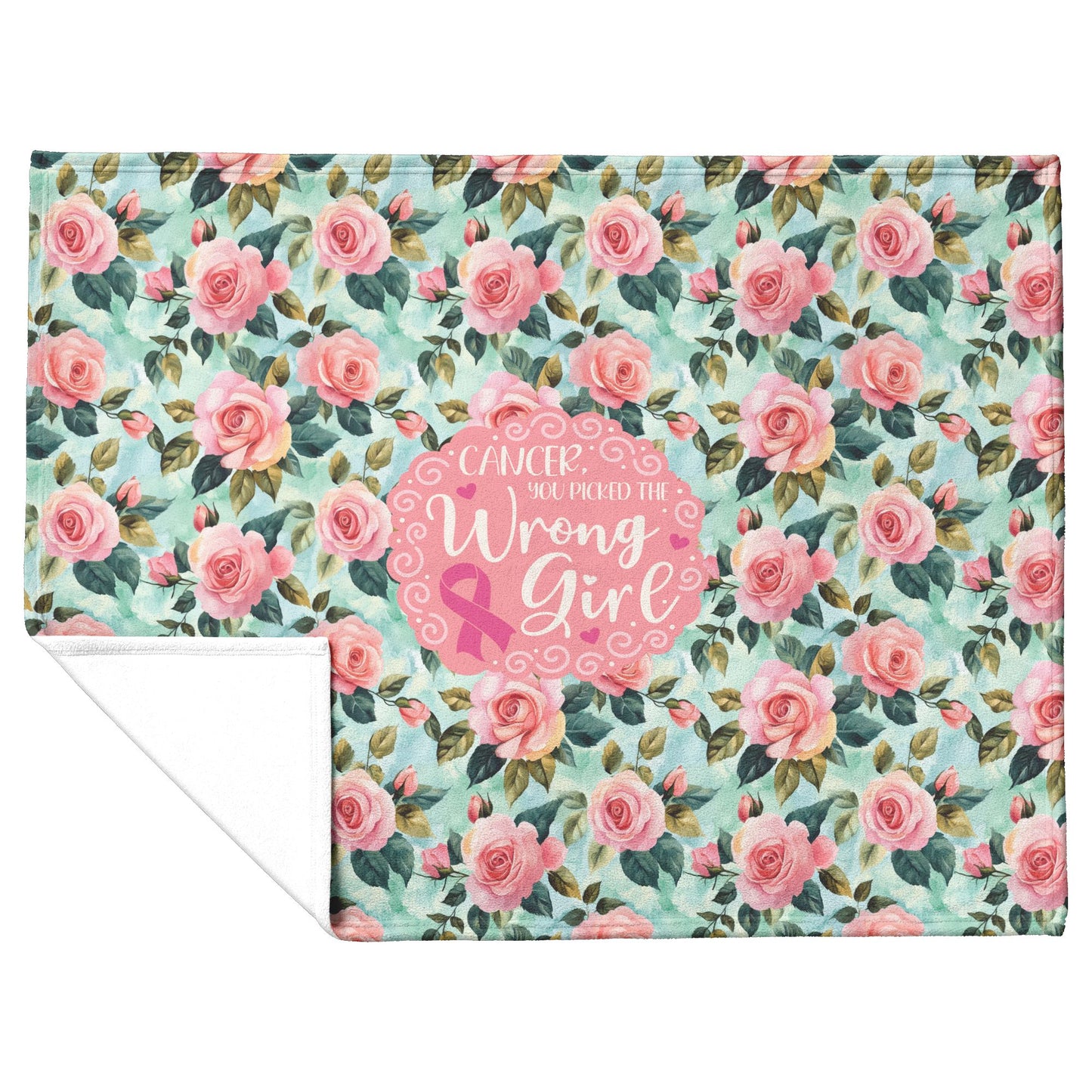 Cancer, You Picked The Wrong Girl • Sherpa Fleece Blanket Blankets teelaunch