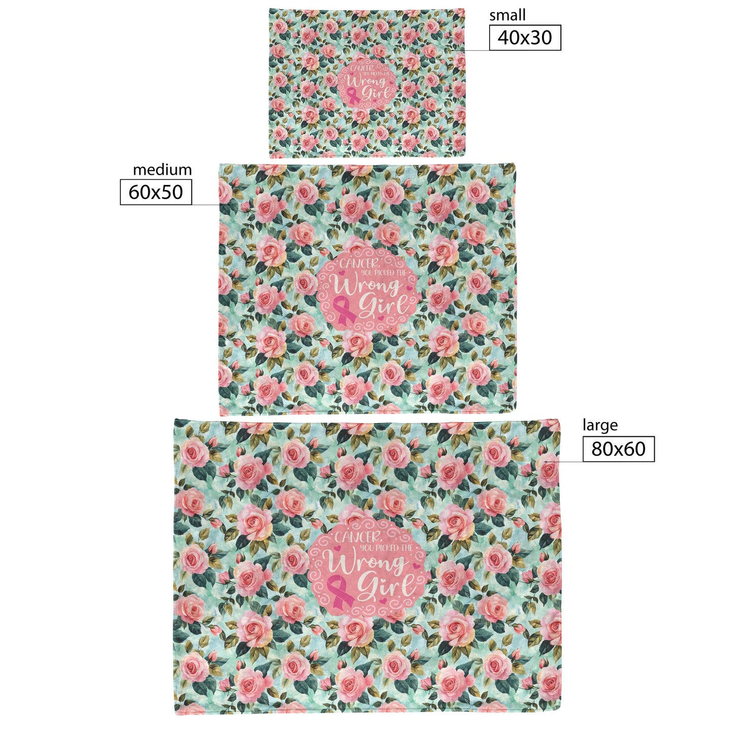 Cancer, You Picked The Wrong Girl • Sherpa Fleece Blanket Blankets teelaunch