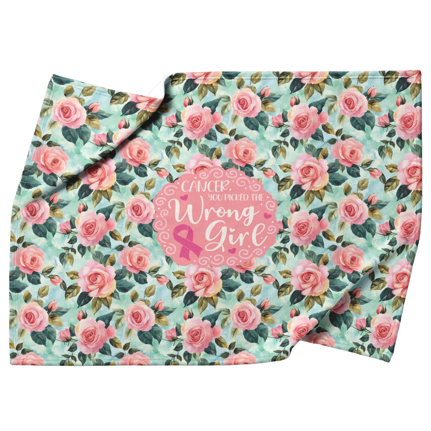 Cancer, You Picked The Wrong Girl • Sherpa Fleece Blanket Blankets teelaunch