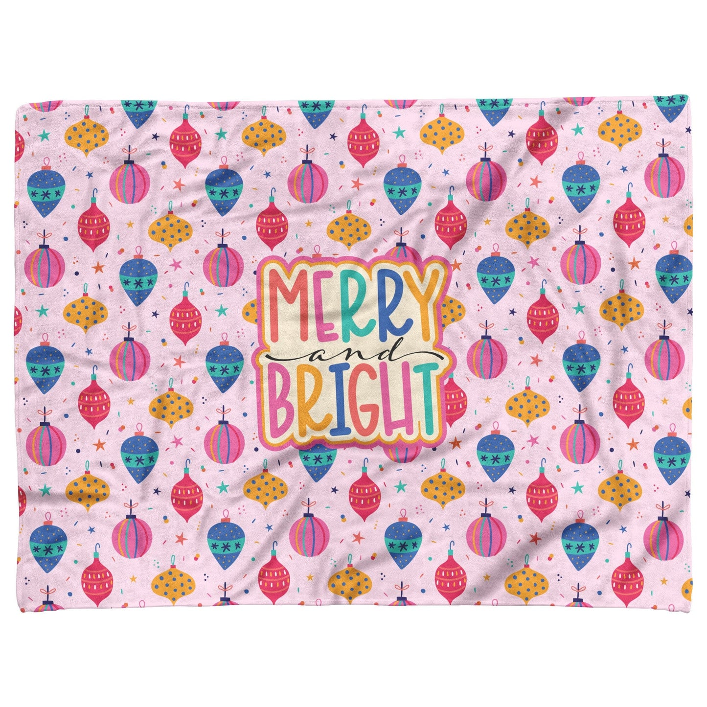 Christmas Gifts ~ Pink Merry and Bright Throw Blanket Blankets teelaunch