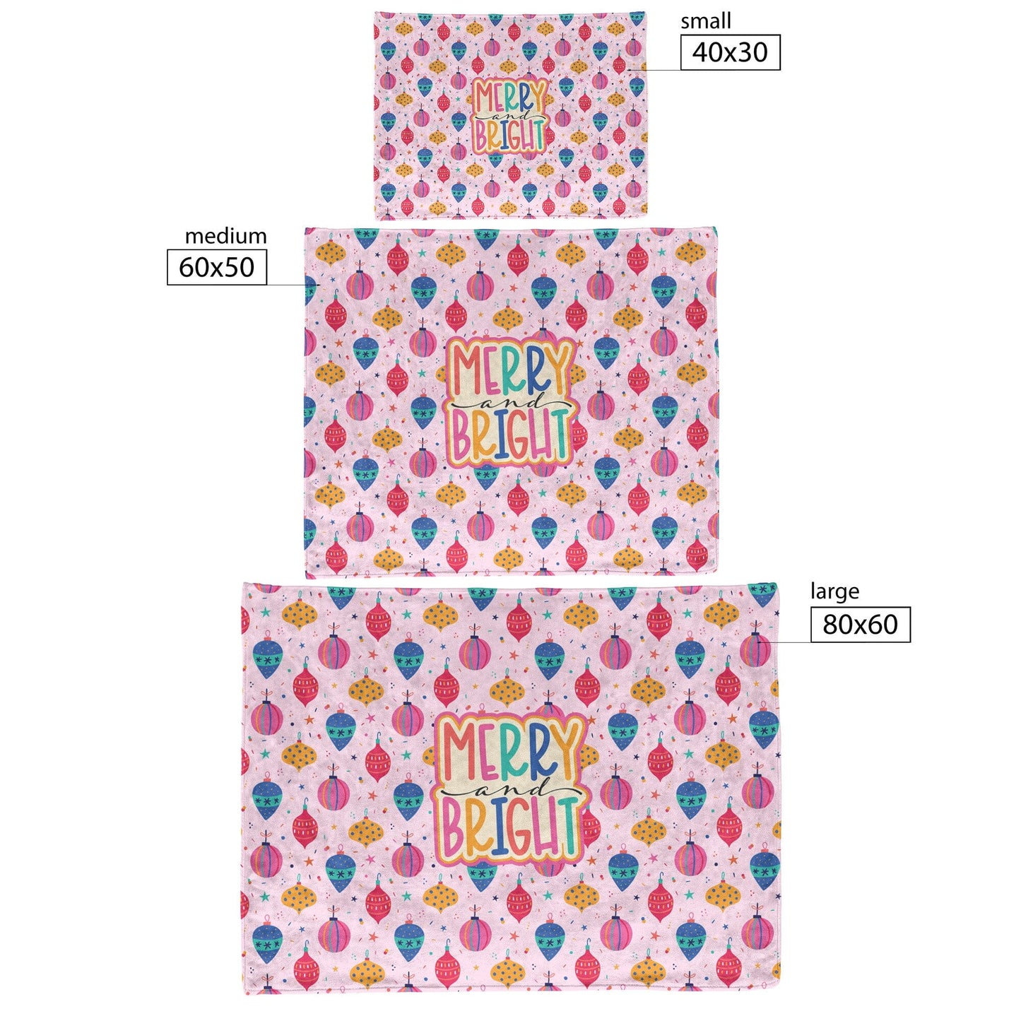 Christmas Gifts ~ Pink Merry and Bright Throw Blanket Blankets teelaunch
