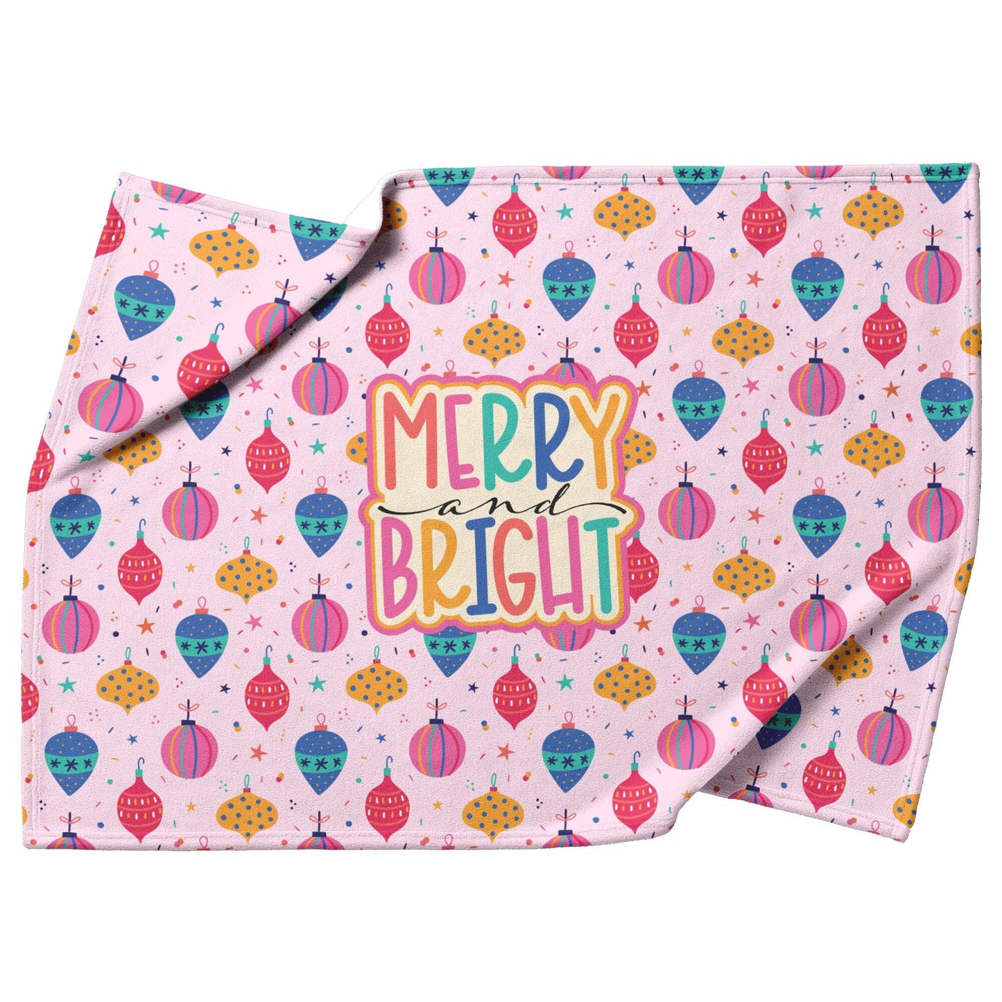 Christmas Gifts ~ Pink Merry and Bright Throw Blanket Blankets teelaunch