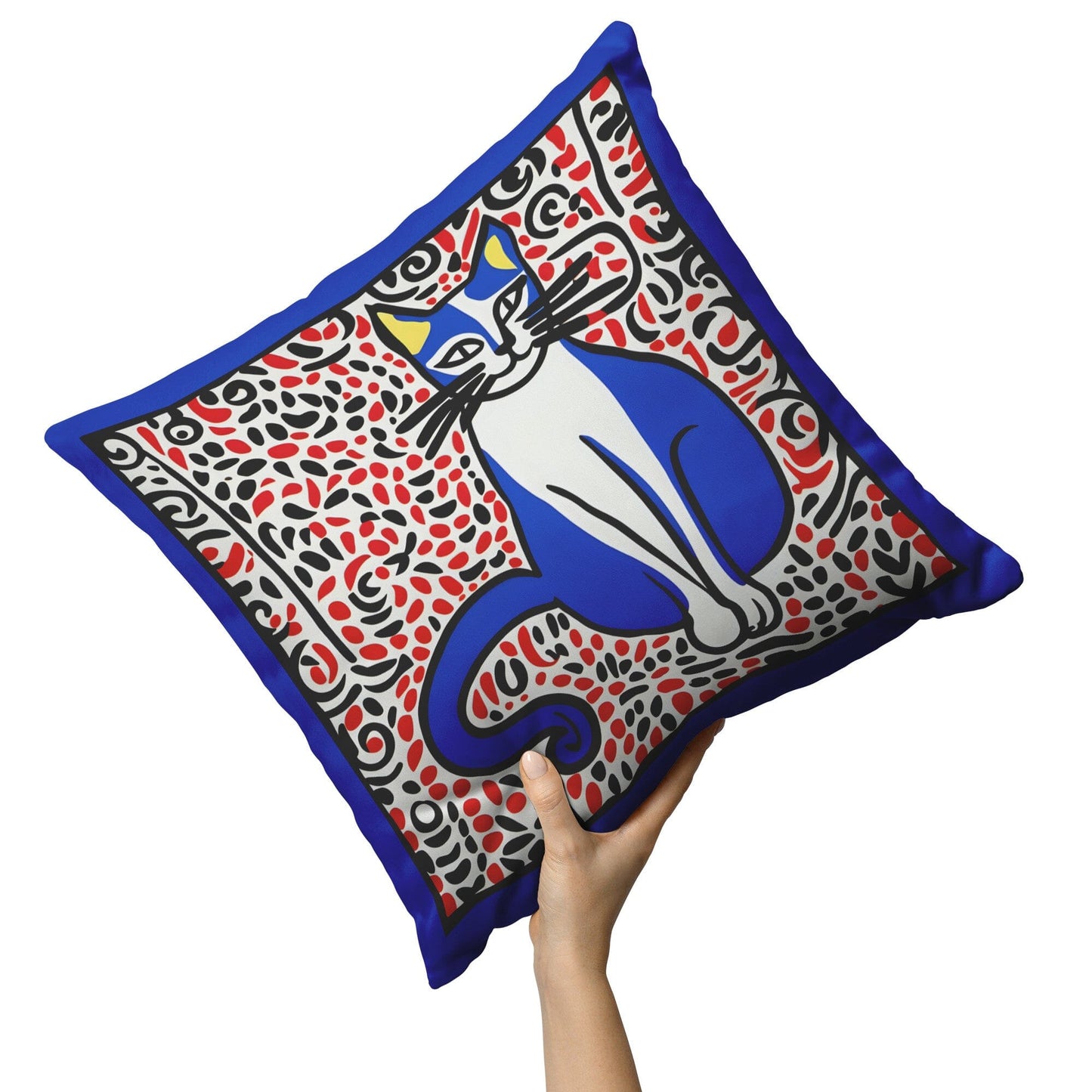 Cottagecore Boho Throw Pillow | Matisse Print Cat Throw Pillow | Henri Catisse Pillow | Cat Lover Gifts | Flower Market Poster Home Goods teelaunch