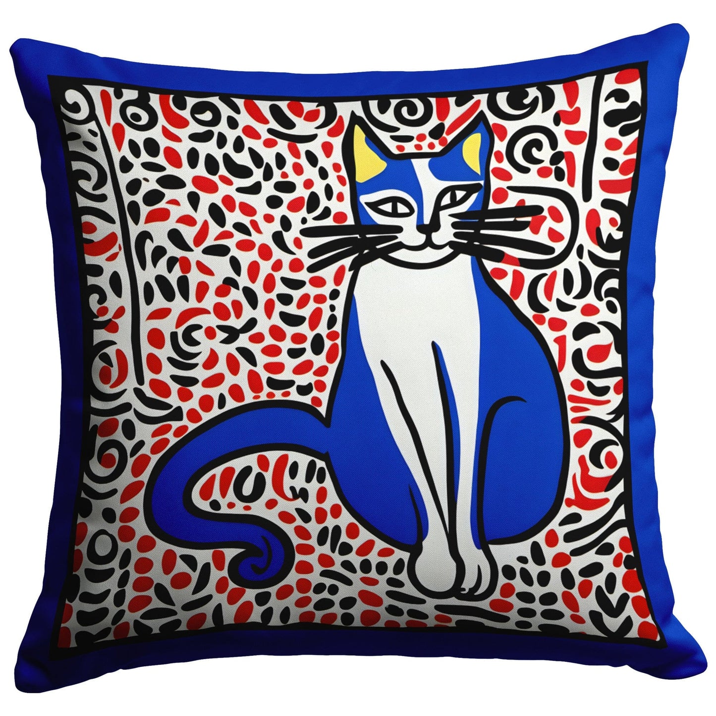 Cottagecore Boho Throw Pillow | Matisse Print Cat Throw Pillow | Henri Catisse Pillow | Cat Lover Gifts | Flower Market Poster Home Goods teelaunch 18x18 Zip Cover with Insert