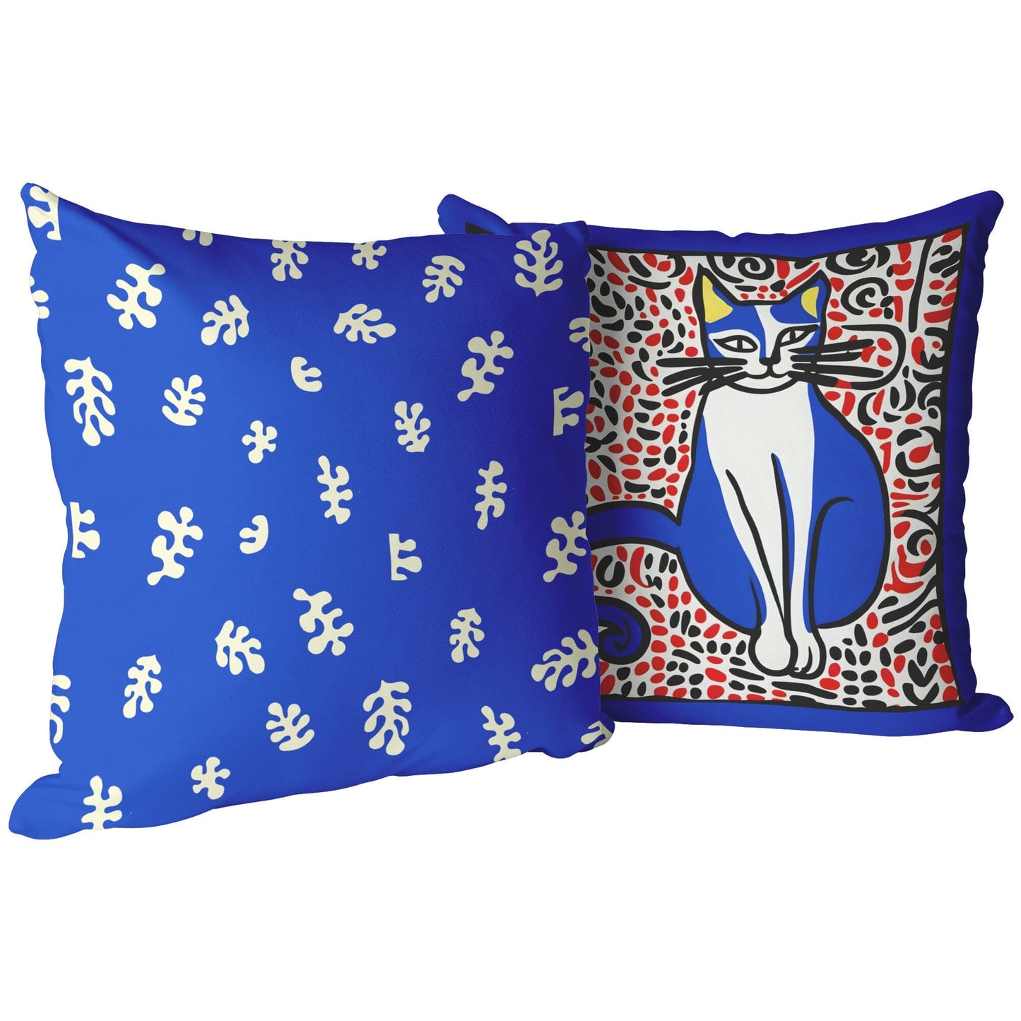 Cottagecore Boho Throw Pillow | Matisse Print Cat Throw Pillow | Henri Catisse Pillow | Cat Lover Gifts | Flower Market Poster Home Goods teelaunch