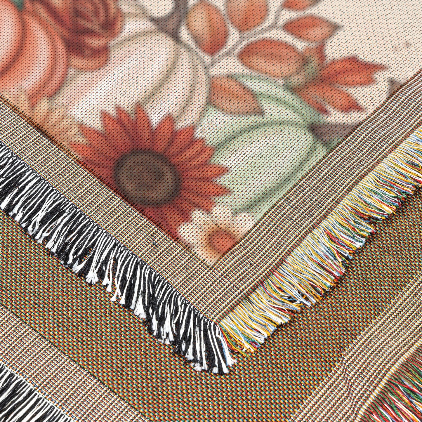 Fall Woven Pumpkin Blanket Blankets teelaunch