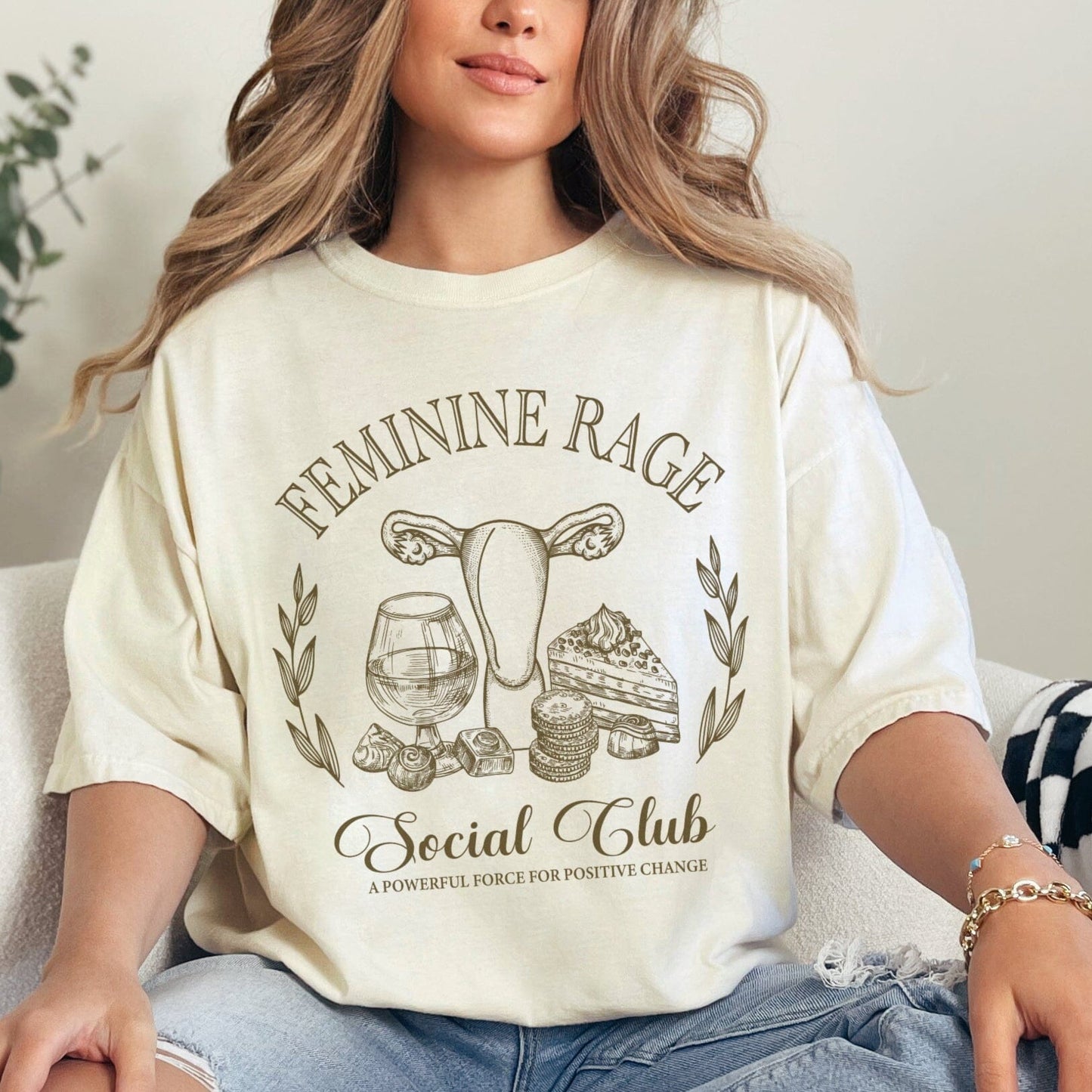 Feminine Rage Social Club T-shirt, Comfort Colors Shirts T-Shirt Printify Ivory S