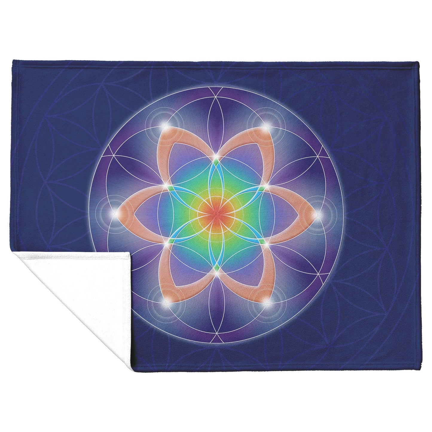 Flower of Life Fleece Blanket Blankets teelaunch
