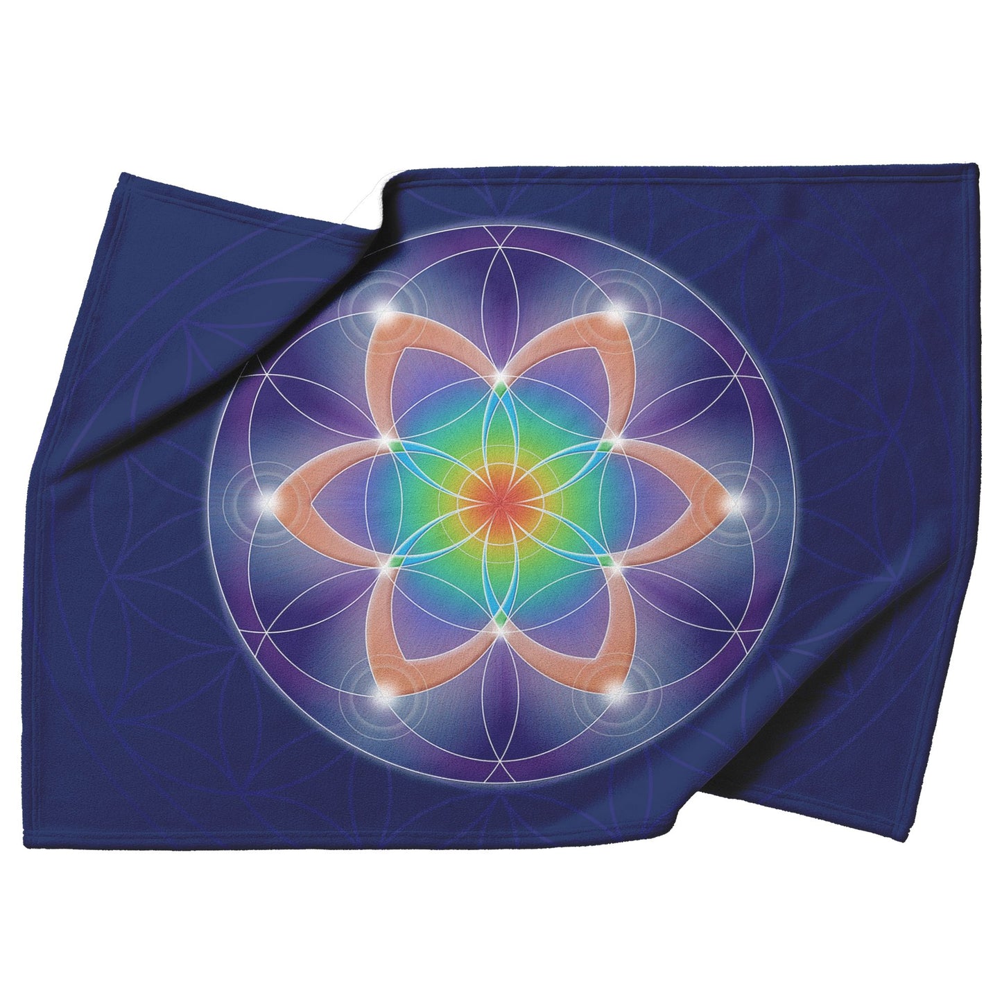 Flower of Life Fleece Blanket Blankets teelaunch