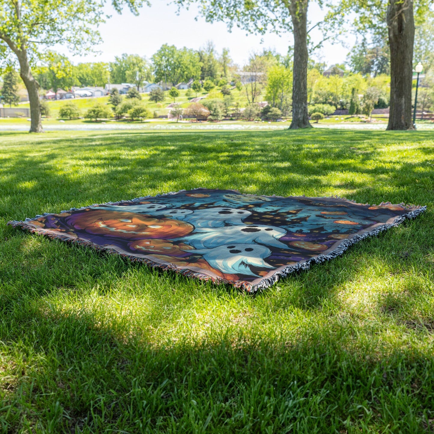 Halloween Blanket Throw Couch, Woven Blanket, Holiday Decor Blankets teelaunch