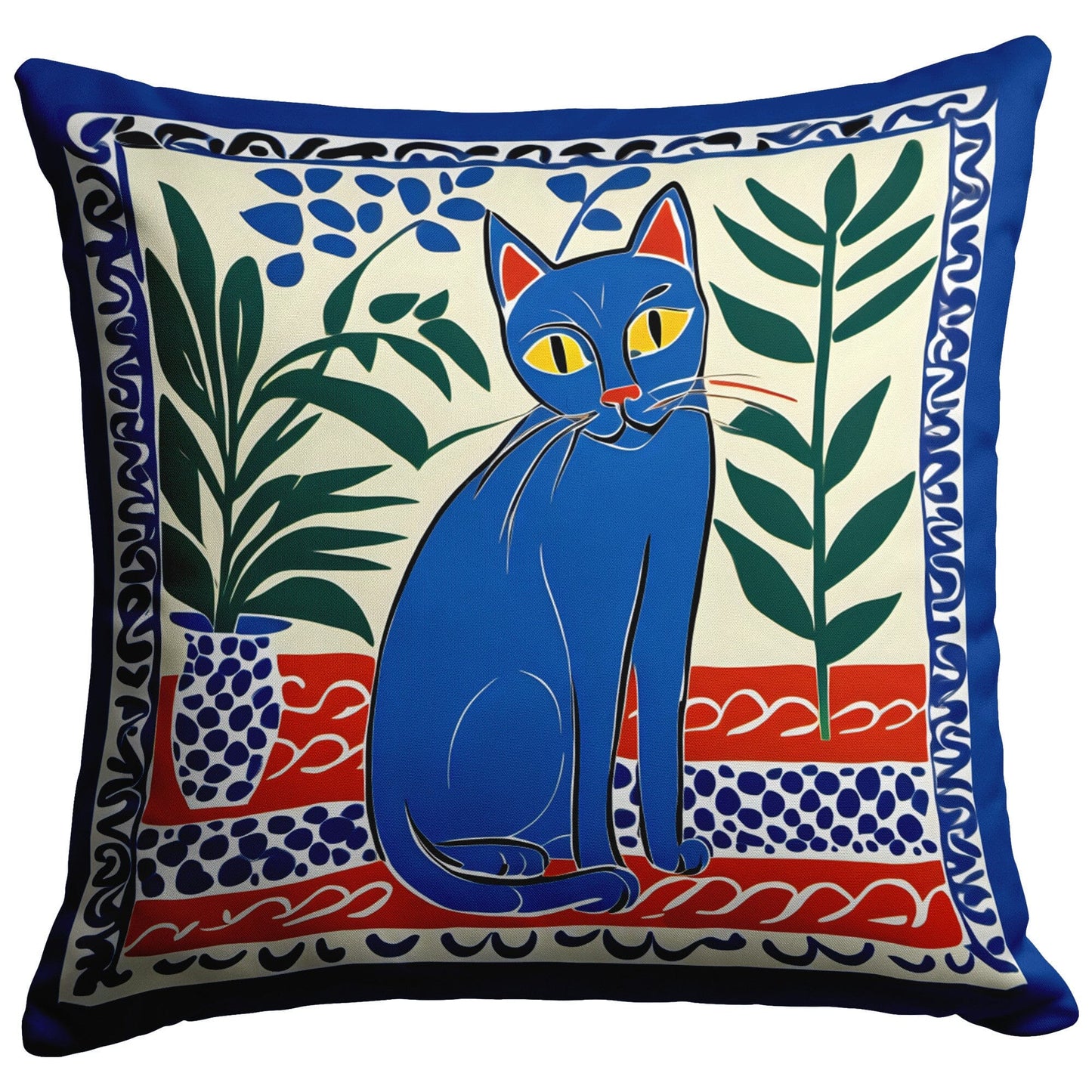 Henri Catisse Cat Pillow | Cat Throw Pillow | Cat Dad Gift | Cat Shirt | Cat Lover Gift | Henri Matisse Art Home Goods teelaunch 18x18 Zip Cover with Insert