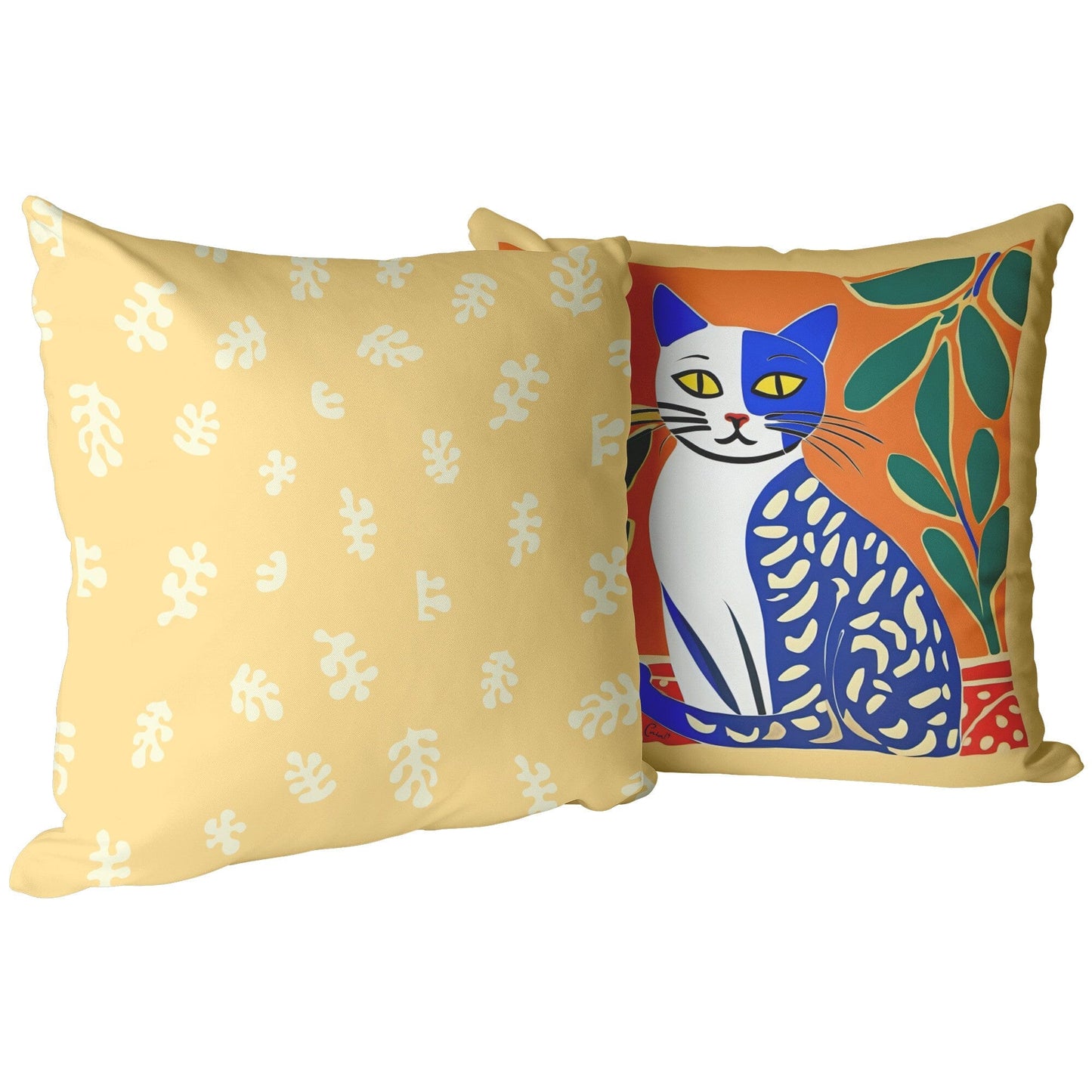 Matisse Print Cat Throw Pillow | Boho Pillow Cover | Henri Catisse Pillow | Cat Dad | Cat Lover Gifts | Flower Market Poster | Home Decor Home Goods teelaunch