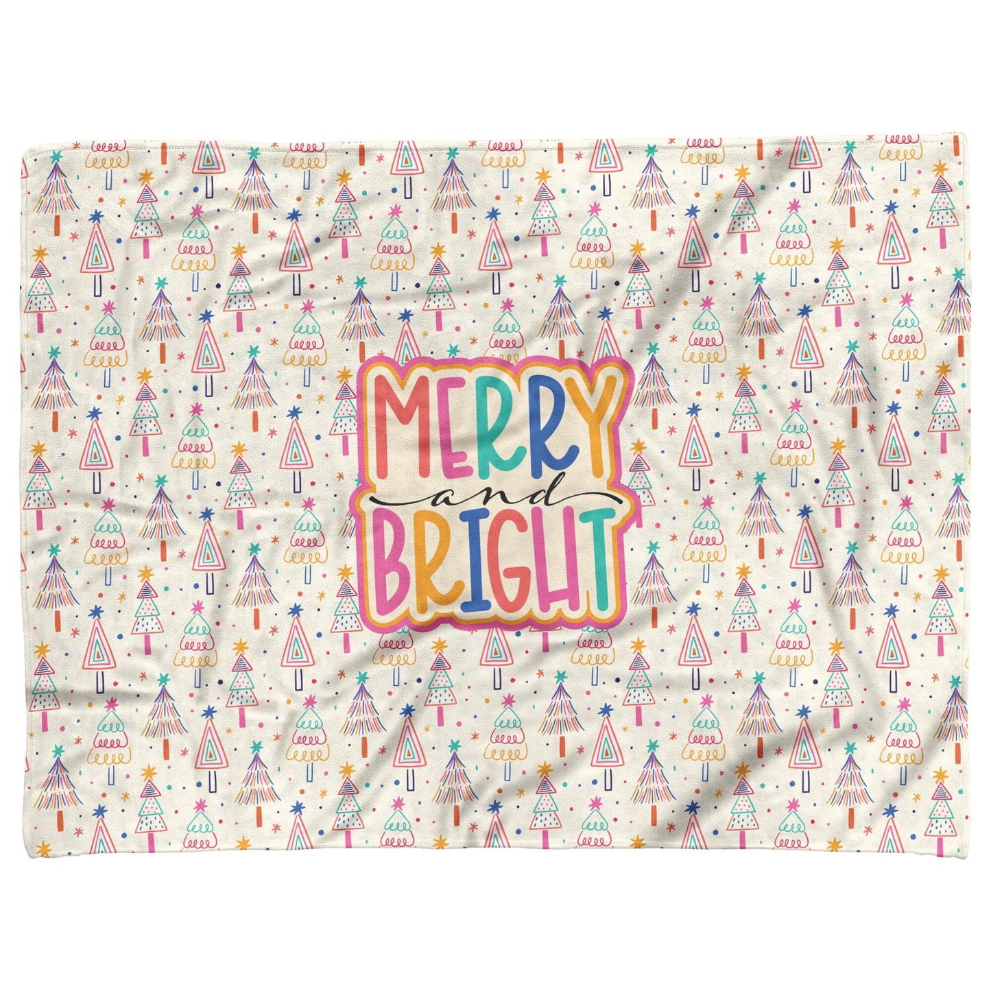 Merry and Bright Christmas Blanket Blankets teelaunch