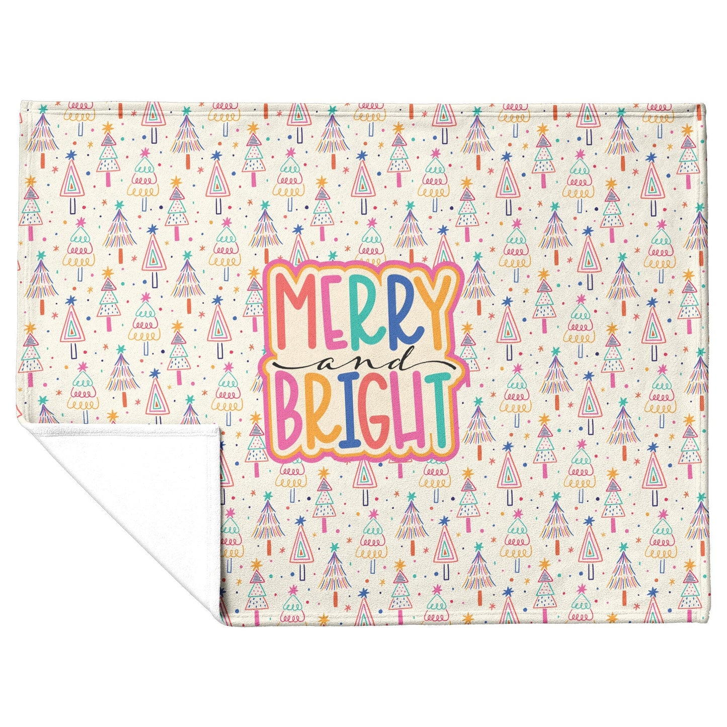 Merry and Bright Christmas Blanket Blankets teelaunch