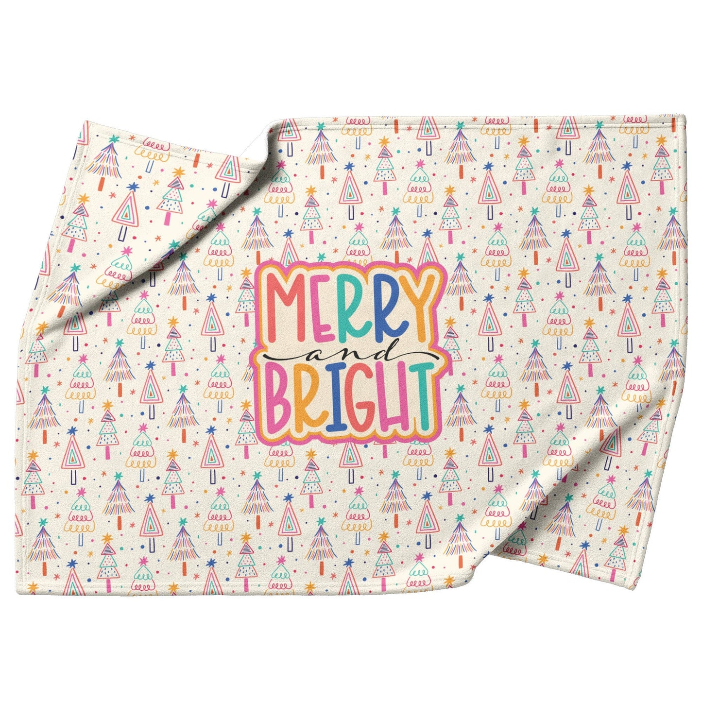 Merry and Bright Christmas Blanket Blankets teelaunch 30" x 40" Fleece