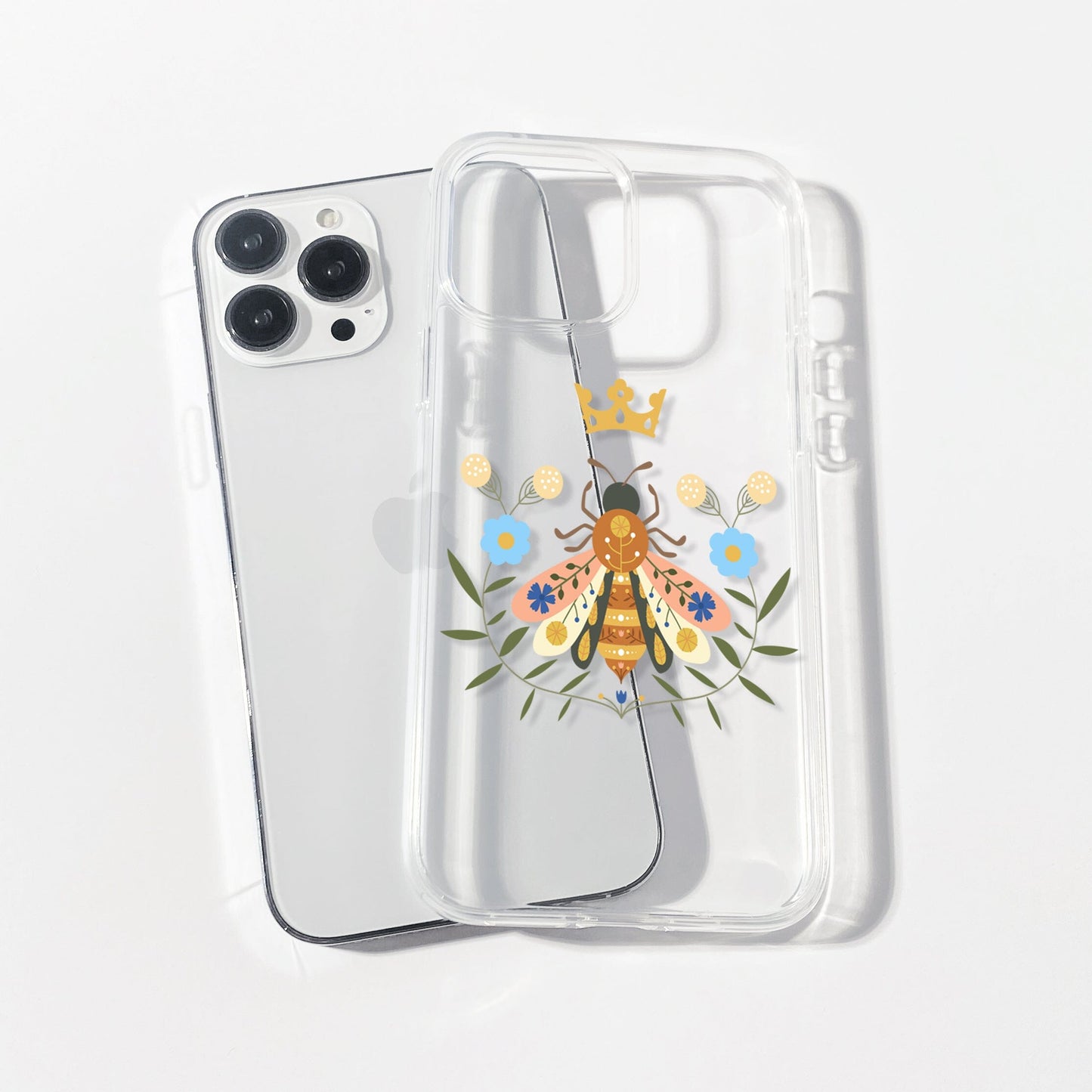 Clear Queen Been Phone Case • Designed to Fit Most iPhone and Samsung Models Phone Case Printify