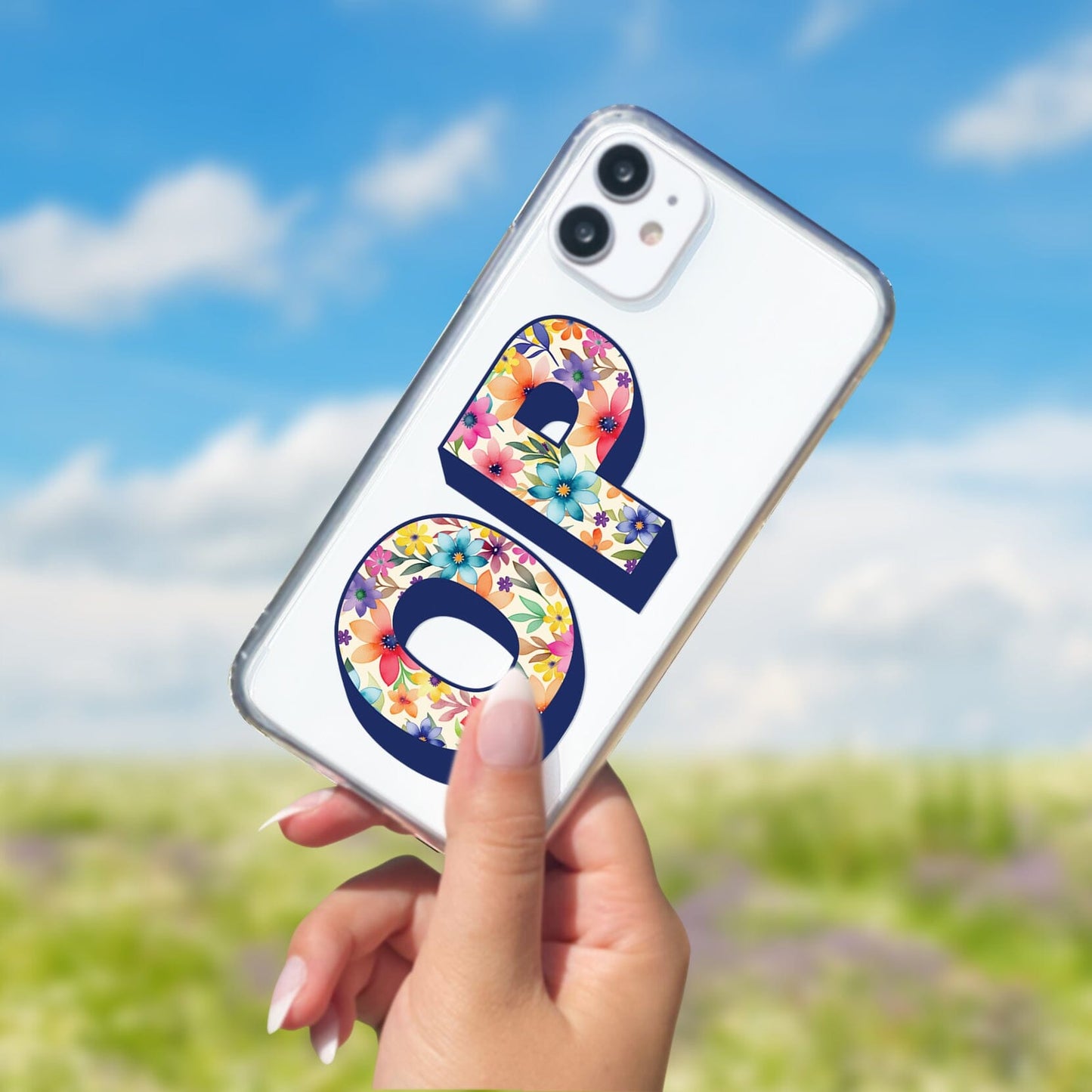 Monogram Clear iPhone 16 Case • Designed to fit Most iPhone and Samsung Models Salmon Olive