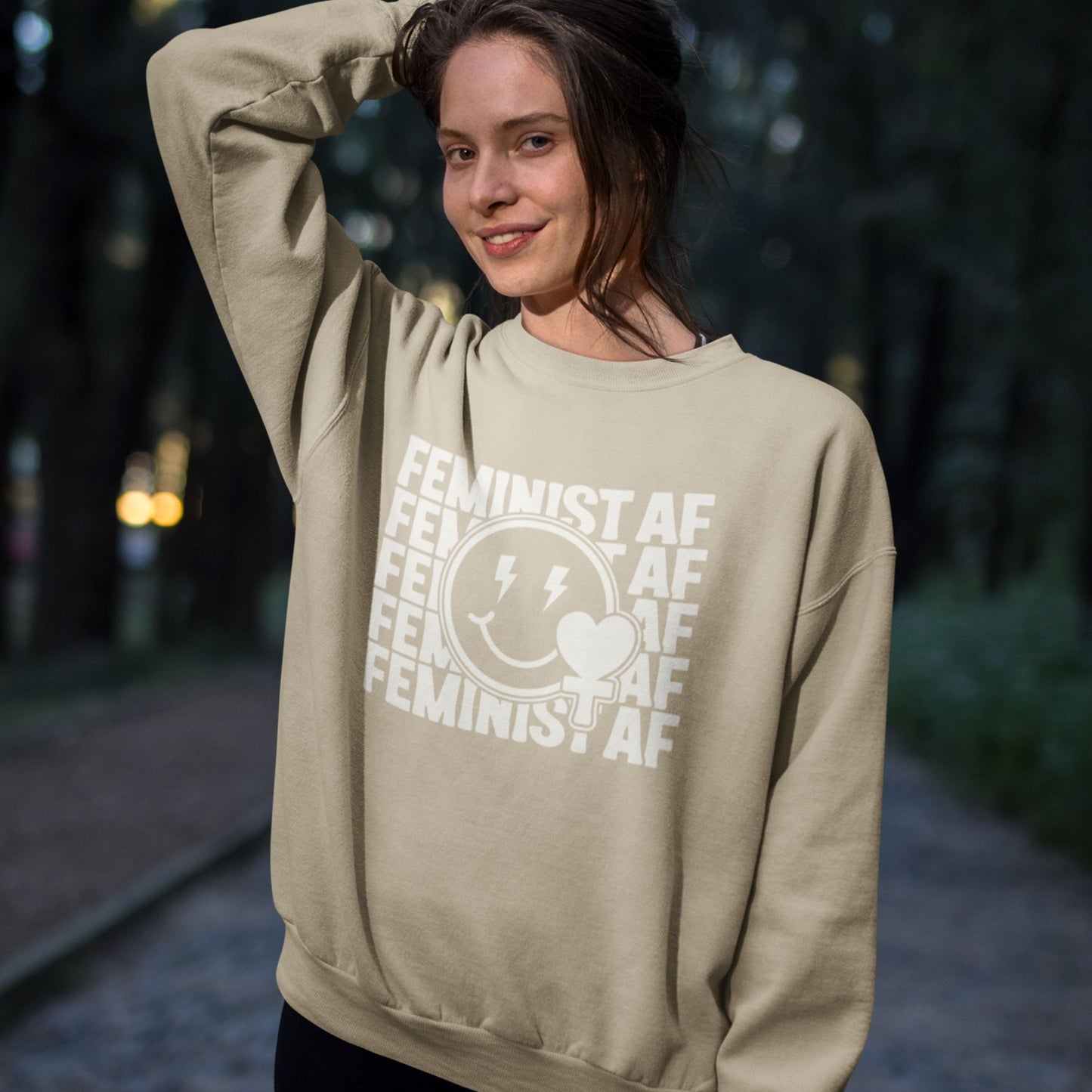 Feminist Sweatshirt Sweatshirt Printify Sand S
