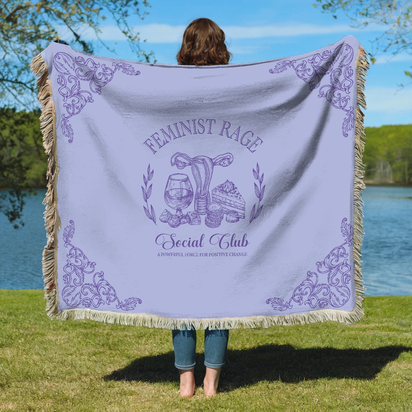 Feminist Rage Social Club Blankets Blankets teelaunch Purple