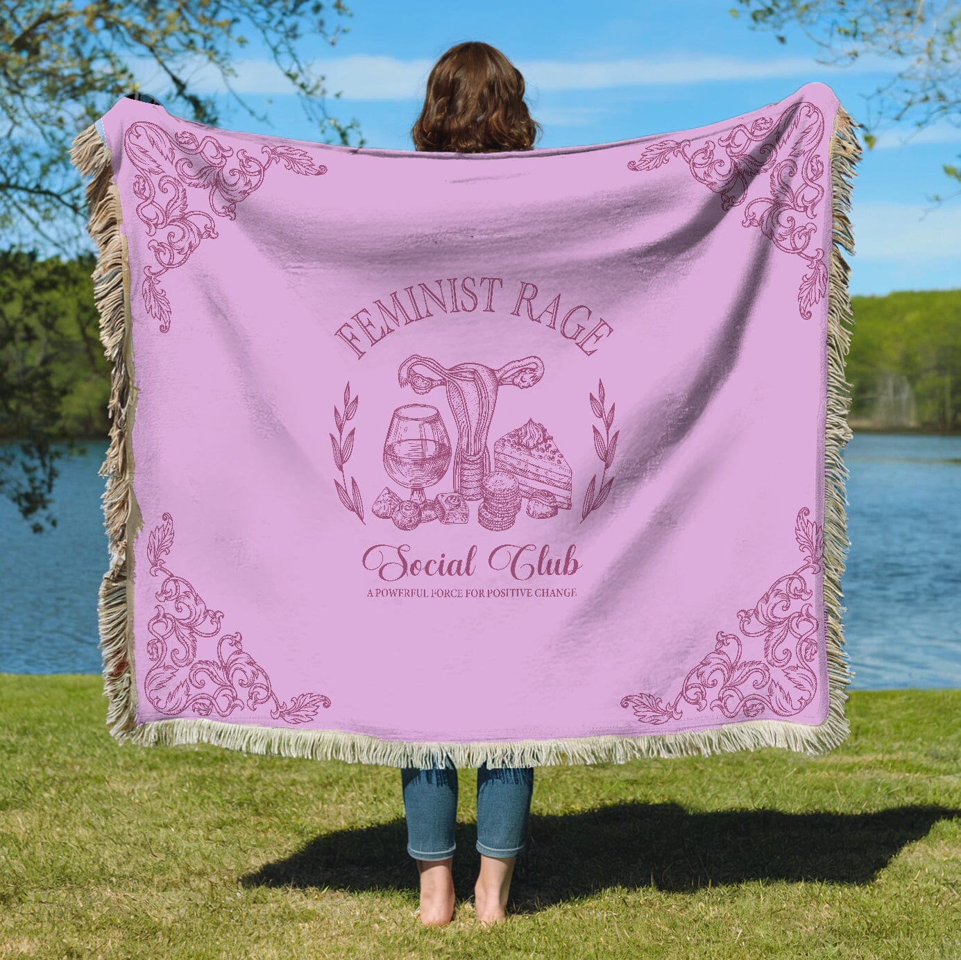 Feminist Rage Social Club Blankets Blankets teelaunch Pink