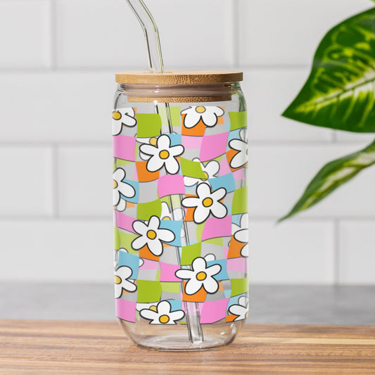 Wavy Daisy Sipper Cup • Coconut Girl Summer Iced Coffee Cup Mug Printify