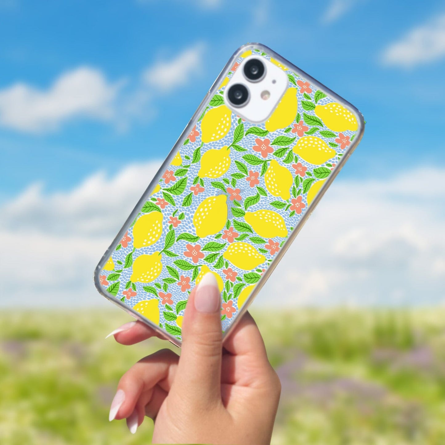 Clear iPhone 16 Pro Phone Case, Lemon Citron Coquette Phonecase • Designed to fit Most iPhone and Samsung Models Phone Case Printify