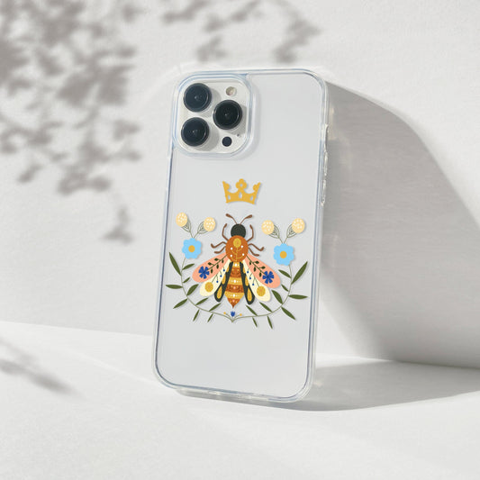 Clear Queen Been Phone Case • Designed to Fit Most iPhone and Samsung Models Phone Case Printify