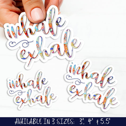 Inhale Exhale Inspirational Sticker Salmon Olive