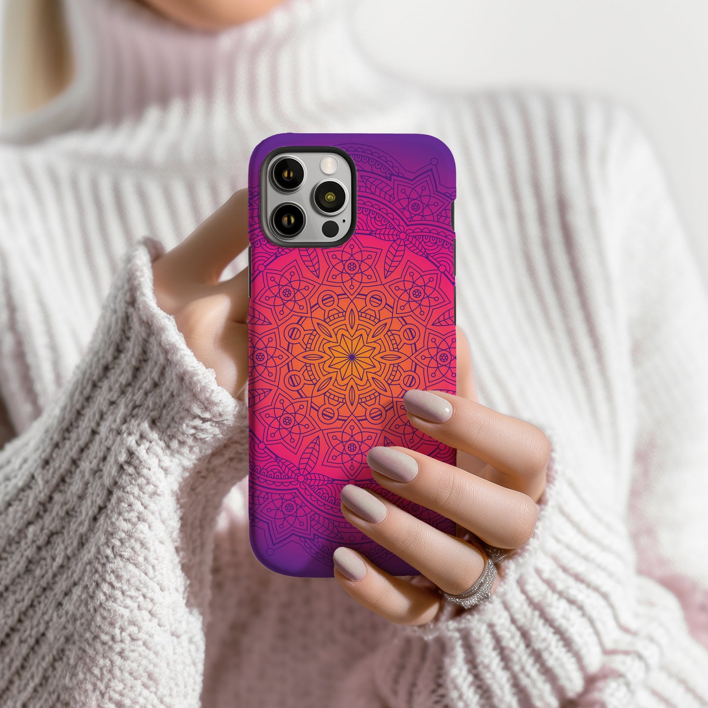 Pink Mandala iPhone Case • Designed to Fit Most iPhone and Samsung Models Phone Case Printify