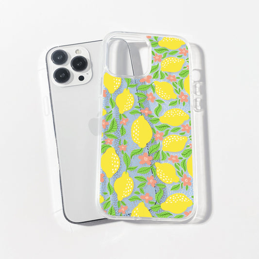 Clear iPhone 16 Pro Phone Case, Lemon Citron Coquette Phonecase • Designed to fit Most iPhone and Samsung Models Phone Case Printify