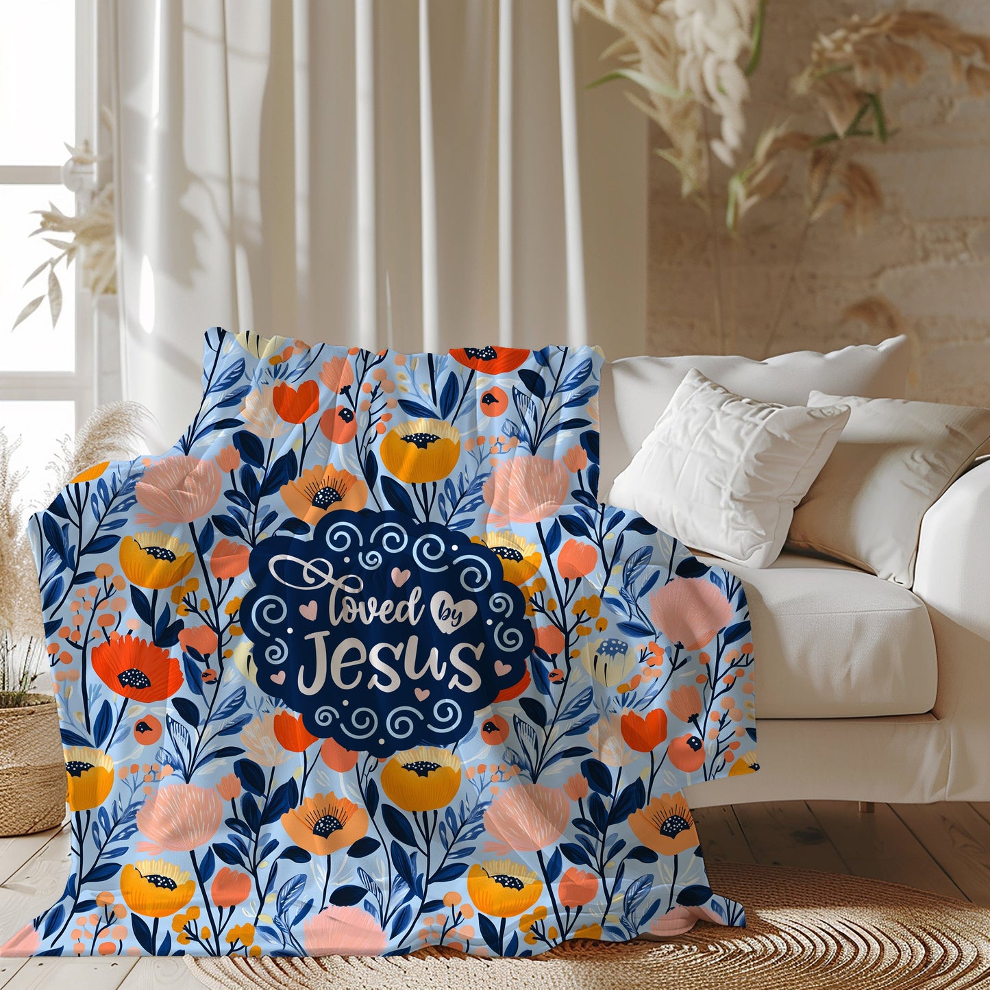 Loved By Jesus Fleece Blankets Blankets teelaunch