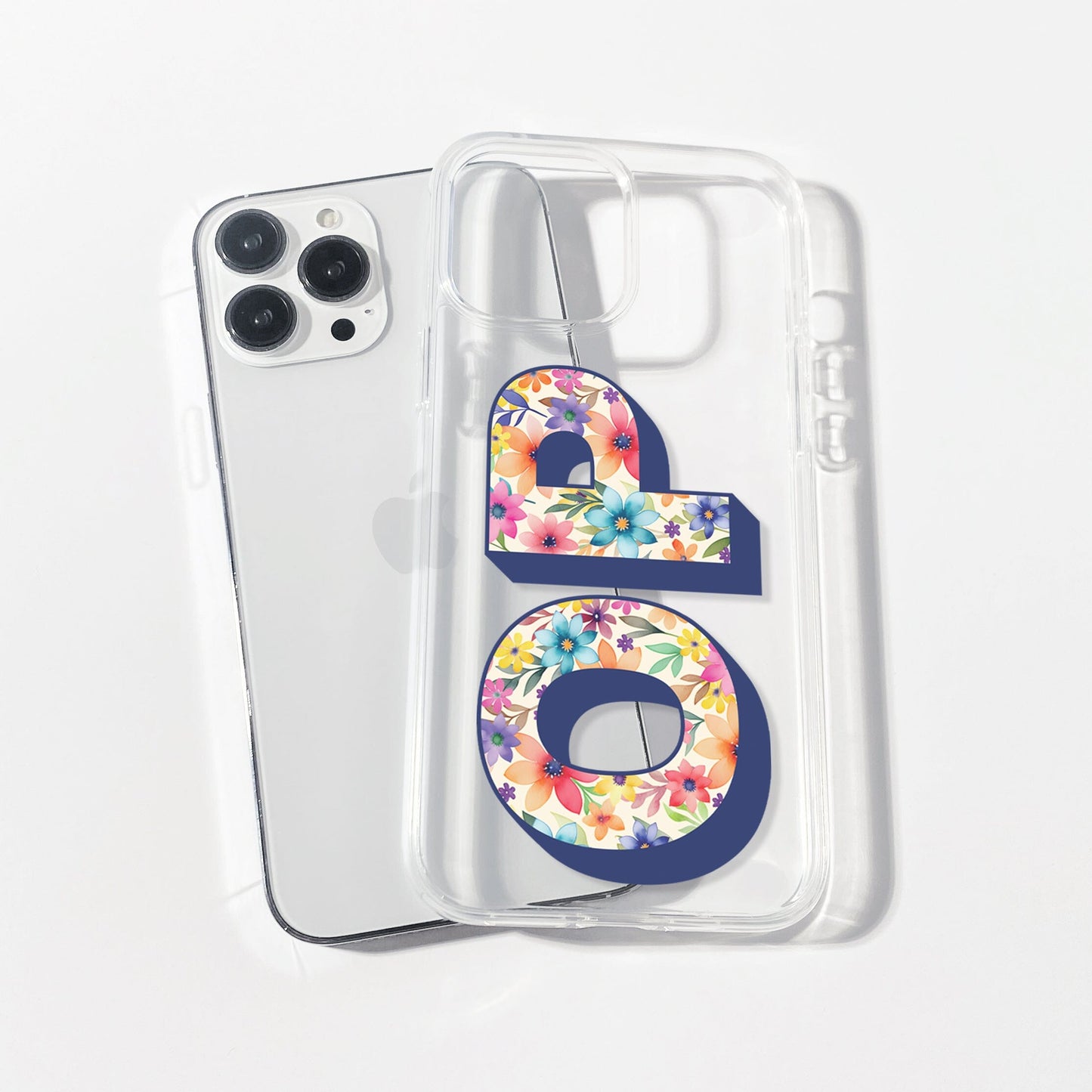 Monogram Clear iPhone 16 Case • Designed to fit Most iPhone and Samsung Models Salmon Olive