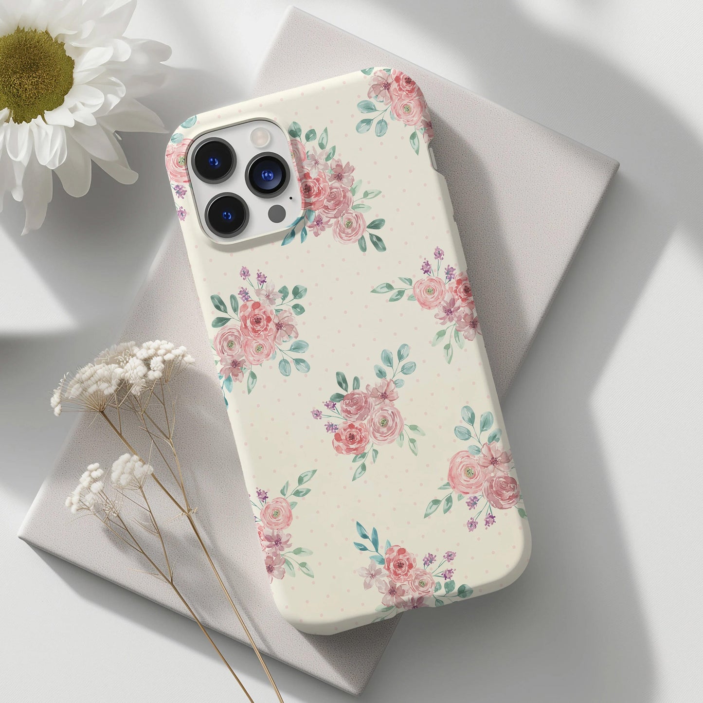 Vanilla Coquette Phone Case, Vintage Floral Phonecases, Summer Phone Cases, Cute Trendy Flower iPhone Case for 12 Mini 13 14 Pro 15 Pro Max Phone Case Printify