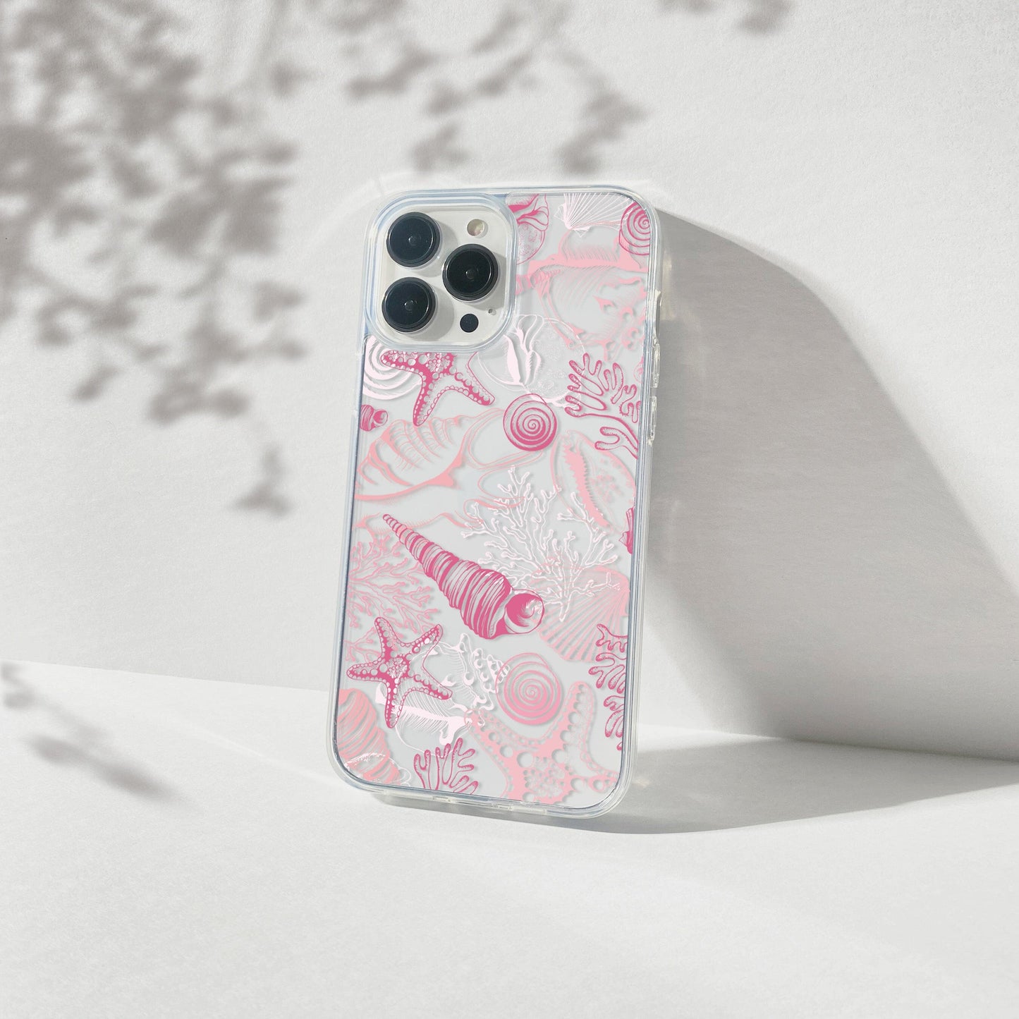 Pink Seashells Phone Case, Clear Summer Phone Cases Compatible with most iPhone and Samsung Galaxy Models Phone Case Printify