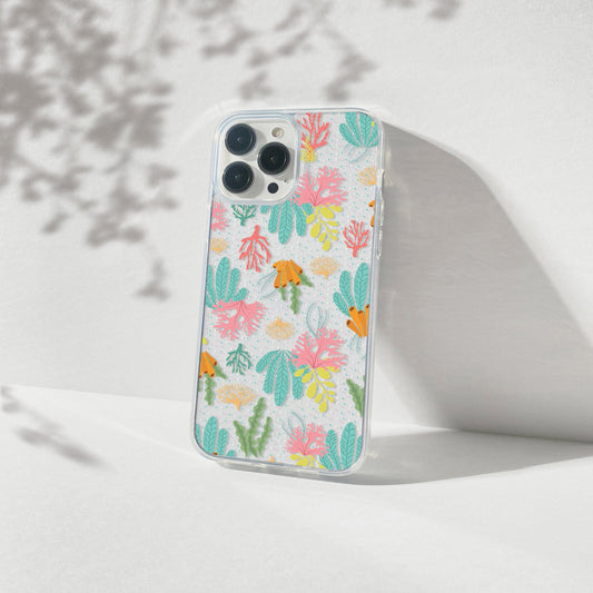 Seashell Phone Case, Ocean Inspired Style Clear Phone Cases Compatible with most iPhone and Samsung Models Phone Case Printify iPhone 14 Without gift packaging