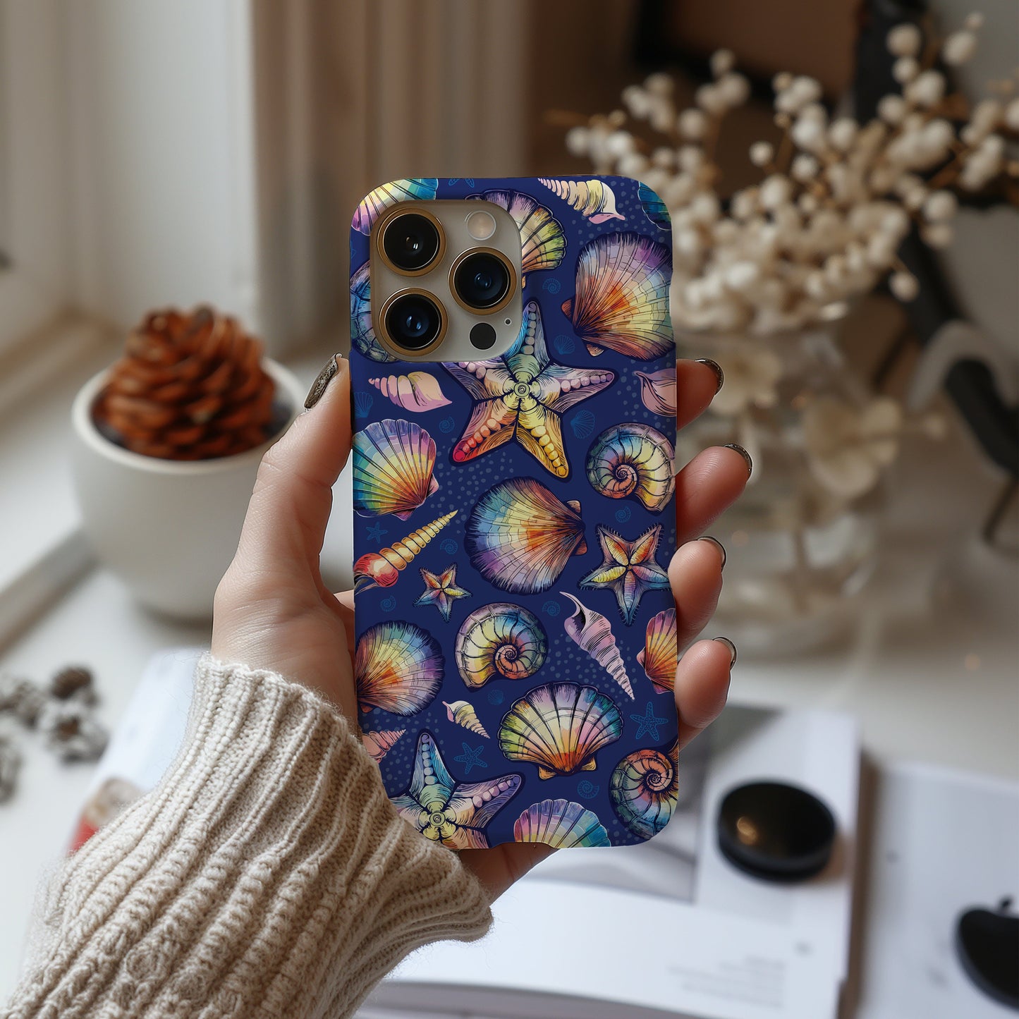 Rainbow Seashell Phone Case • Designed to fit most iPhone and Samsung Phones Phone Case Printify