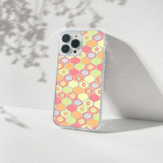 Vintage Floral Phone Case, Retro 70s Style Clear Phone Cases Compatible with most iPhone and Samsung Models Phone Case Printify iPhone 14 Without gift packaging