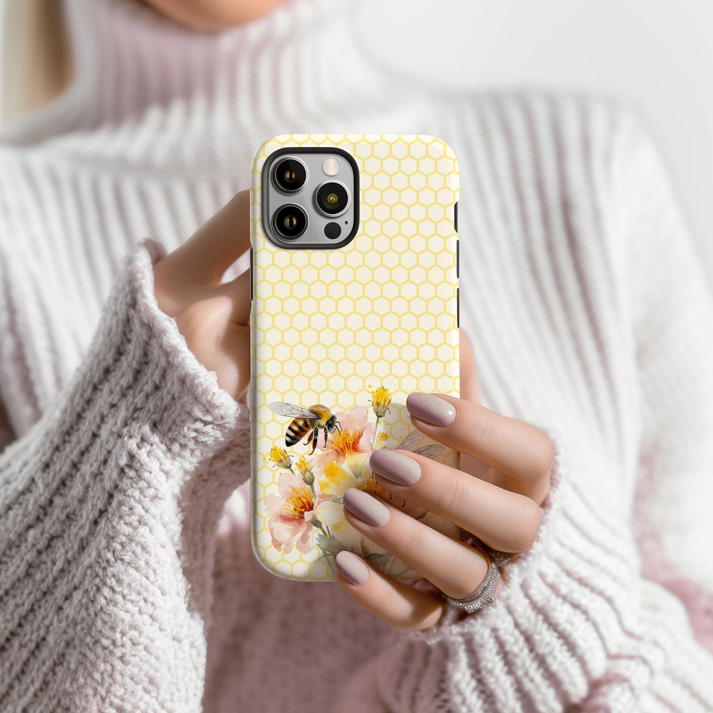 Honey Bee iPhone Case • Designed to Fit Most iPhone and Samsung Models Phone Case Printify