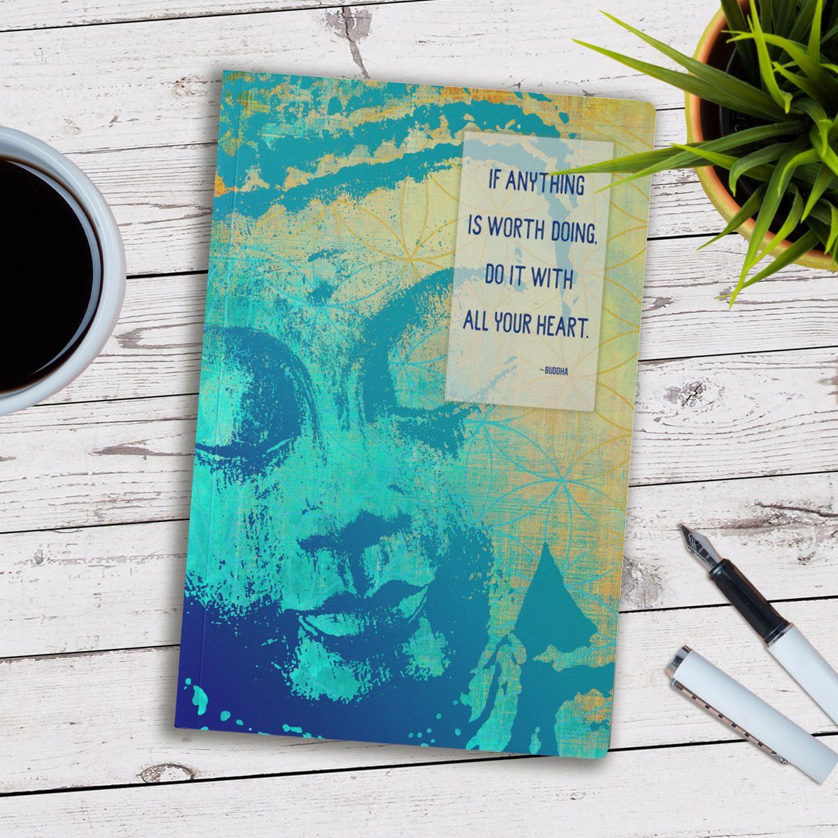 tree of life journal with buddha quote writing notebook