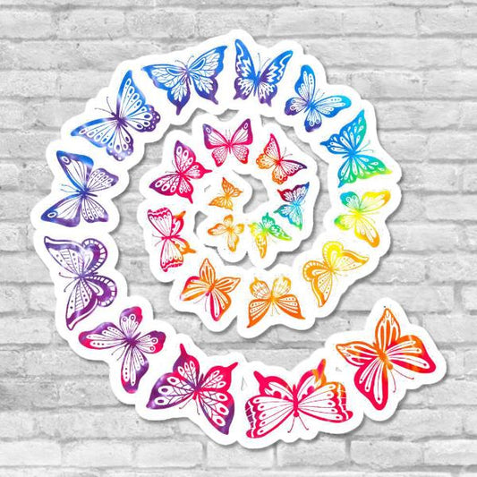 Butterfly Stickers Fibonacci Sequence Spiral Sacred Geometry