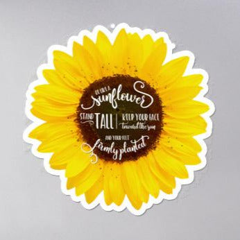 Be Like A Sunflower Sticker Salmon Olive 5.5x5.5