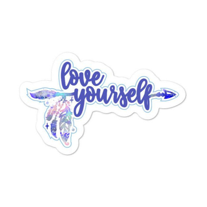 Love Yourself Sticker • Blue Salmon Olive 3x3